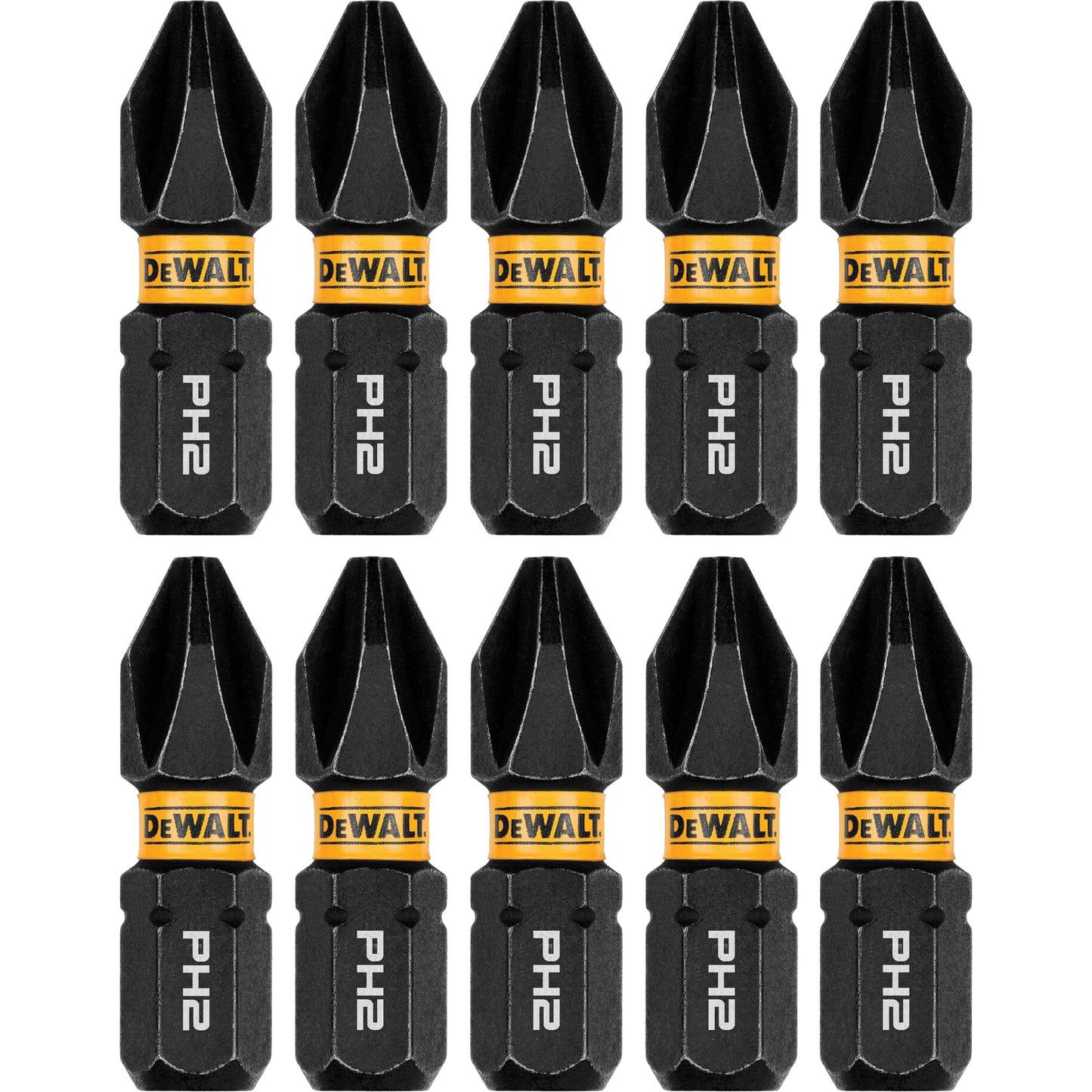 10-Piece FLEXTORQ® Impact Driver Bit Set, Phillips, #2 Tip, 1/4" Drive Size, 1" Length