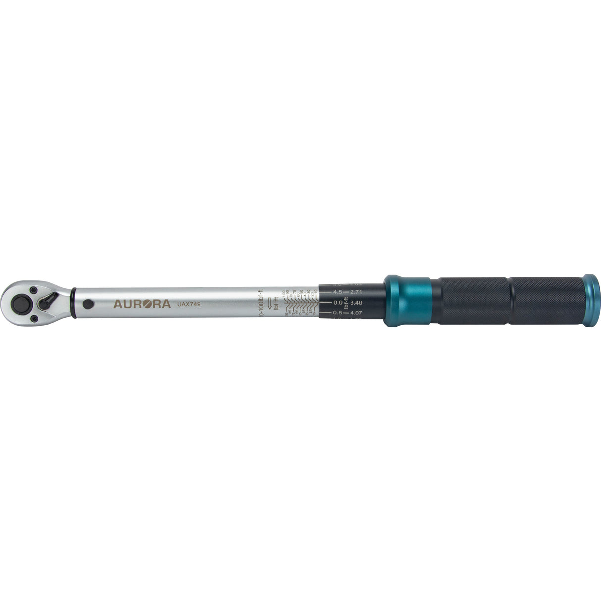72-Tooth Torque Wrench, Click, 3/8" Square Drive, 10 - 100 ft-lbs.