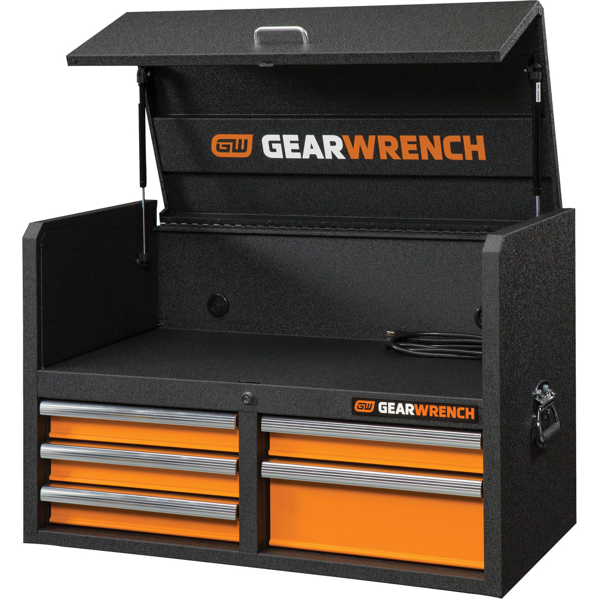 GSX Series Tool Chest, 36" W, 5 Drawers, Black/Orange