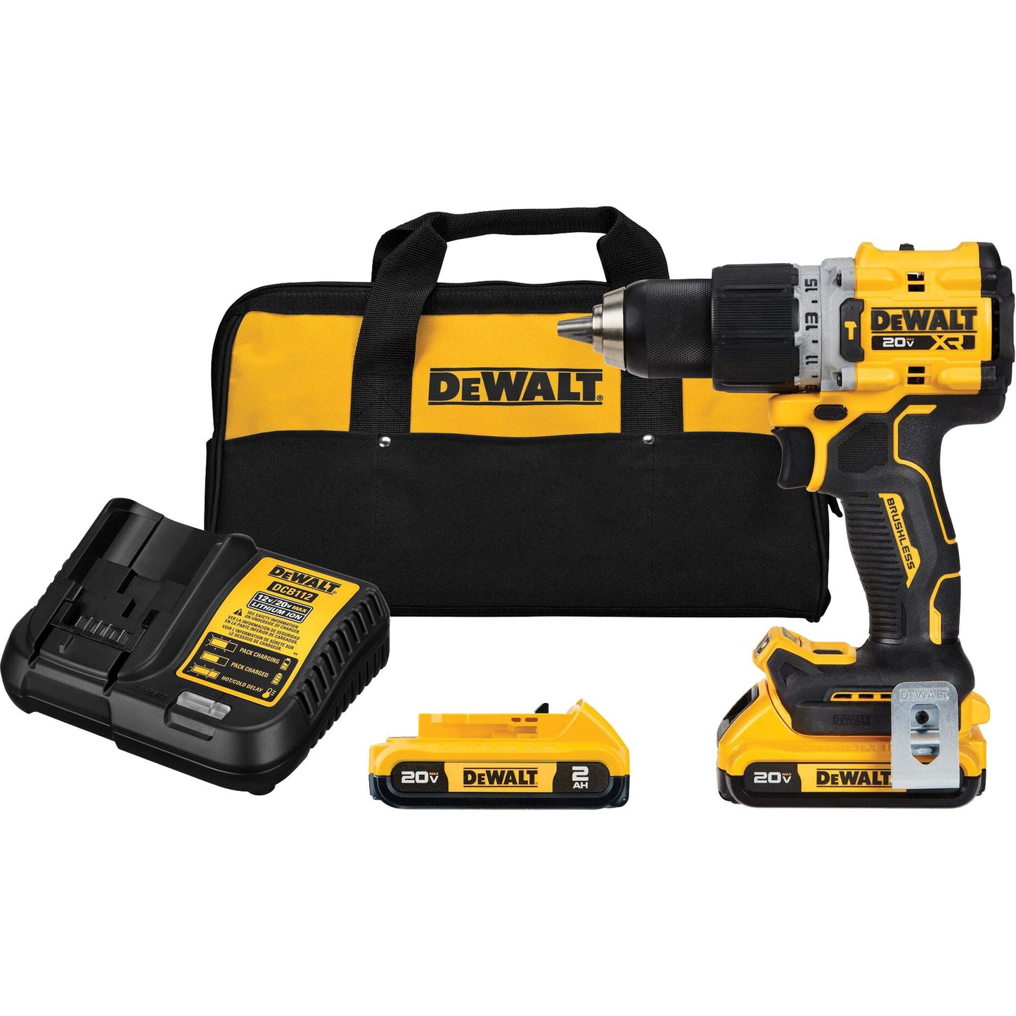 20V MAX* XR® Brushless Cordless Hammer Drill/Driver Kit, 1/2" Chuck, 20 V