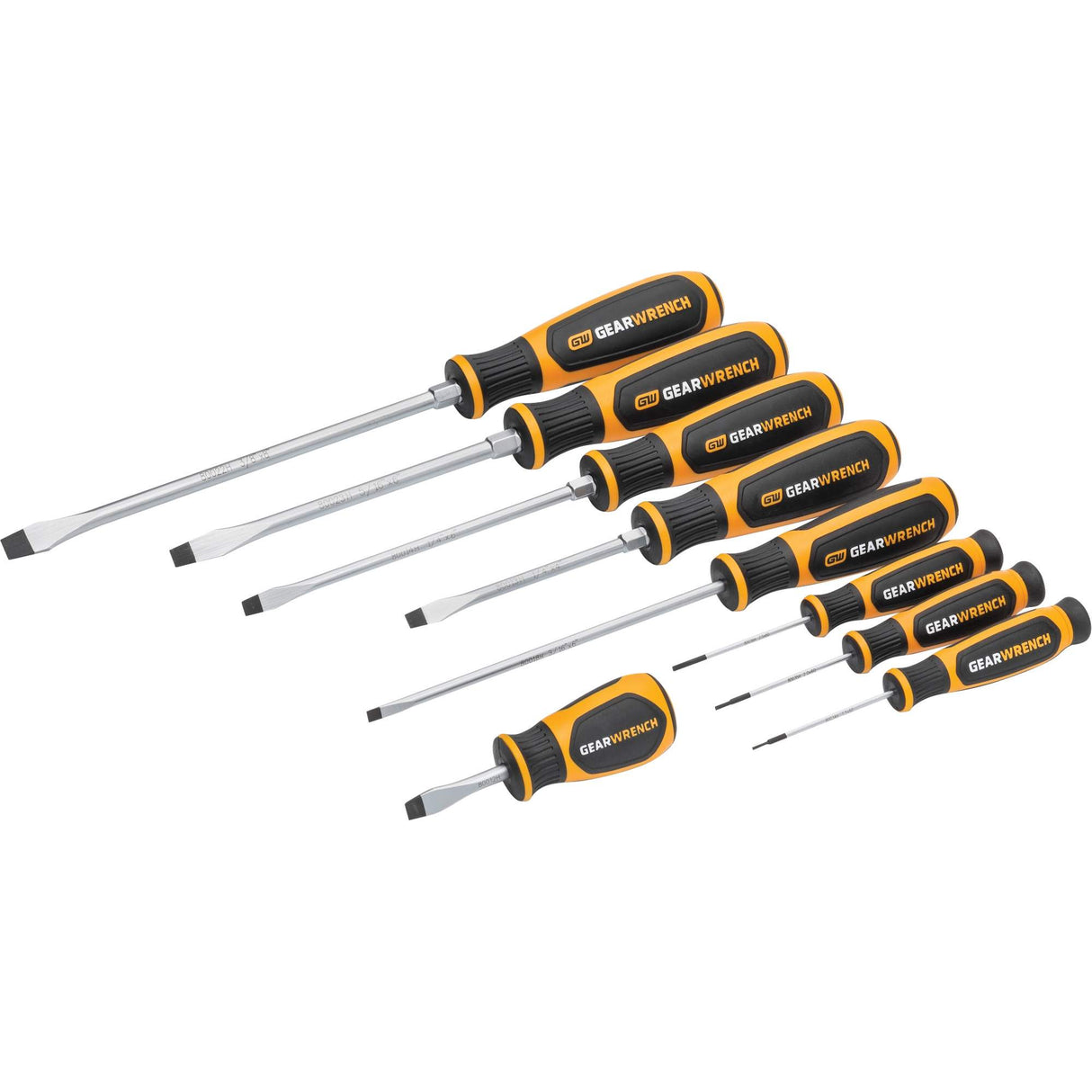 Slotted Dual Material Screwdriver Set in Foam Storage Tray, 9 Pcs.