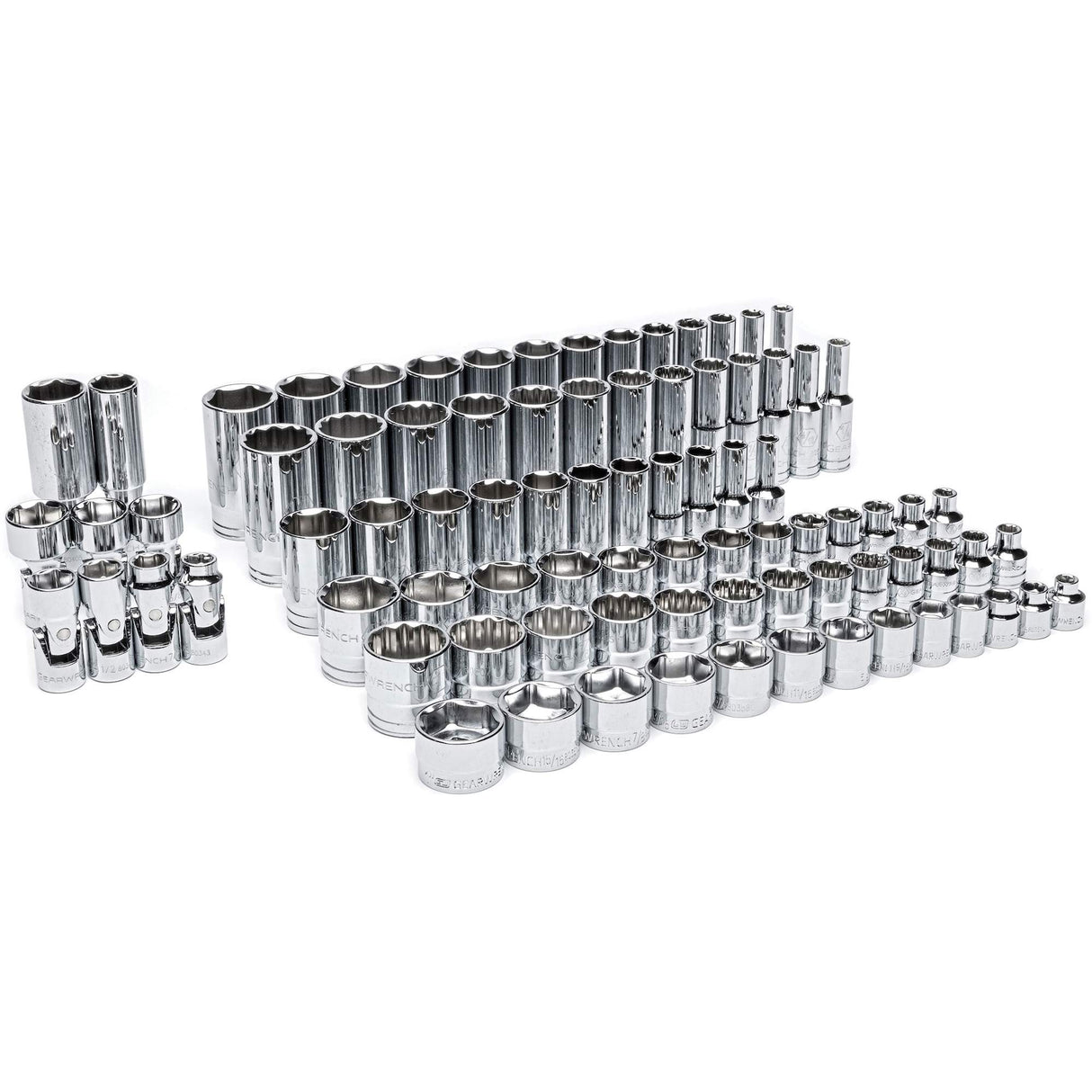 Master SAE Socket Set in Foam Storage Tray, 85 Pcs, 3/8" Drive Size, Deep