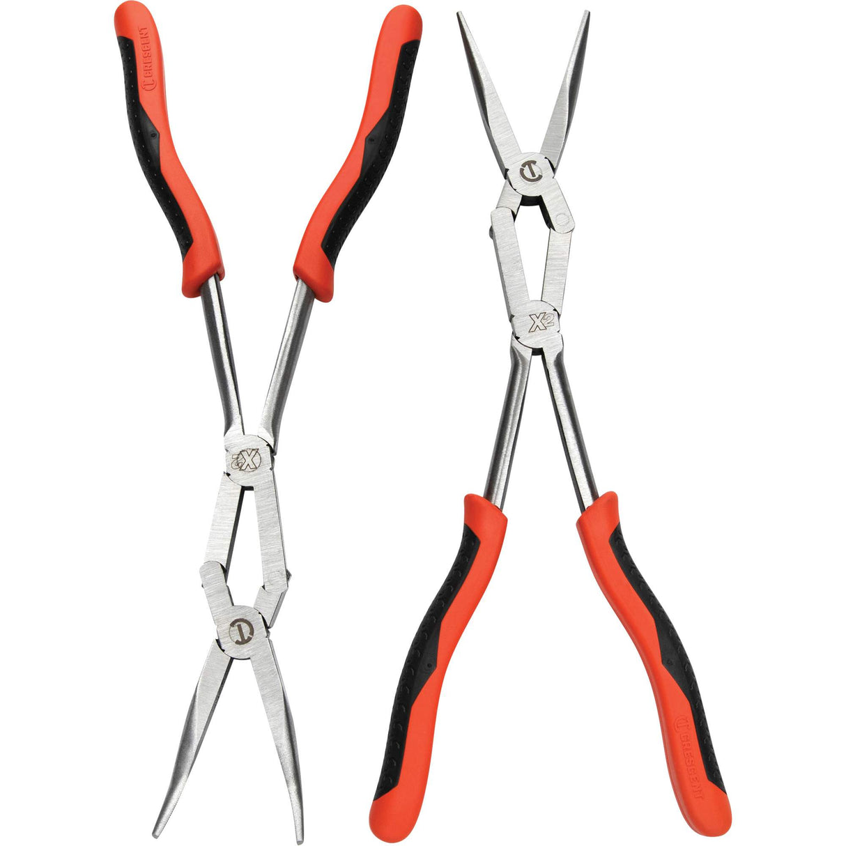 X2™ Straight and Bent Long Nose Dual Material Plier Set, 2 Pieces