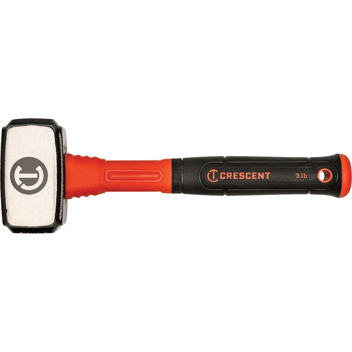 Drilling Hammer, 3 lbs., Fibreglass Handle, 4" L