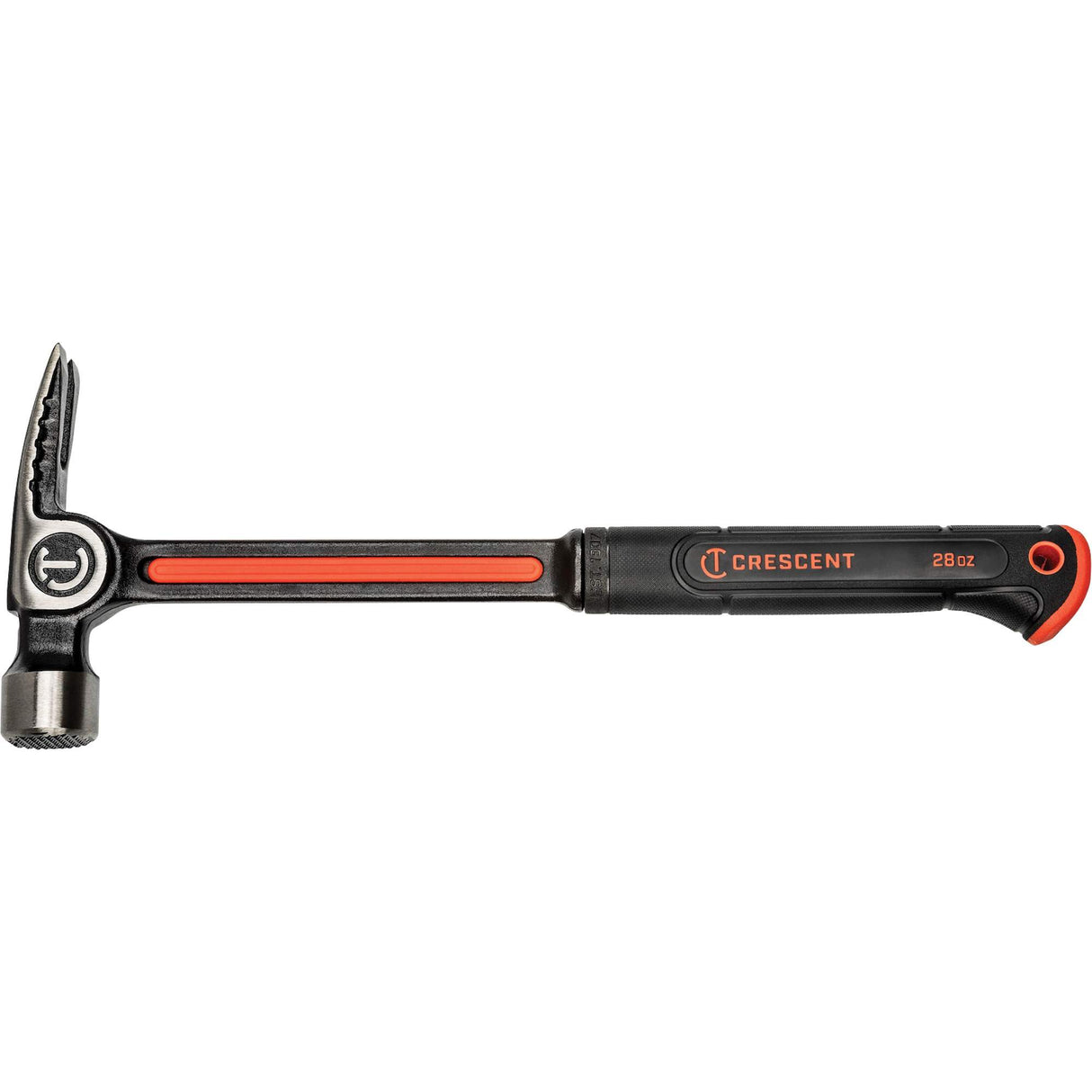 Milled-Face Framing Hammer, 28 oz., Solid Steel Handle, 16" L