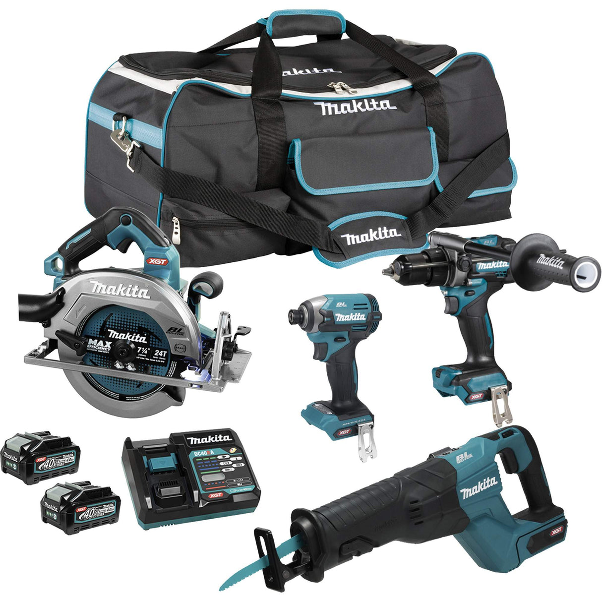 XGT Brushless 4-Tool Combo Kit, Lithium-Ion, 40 V