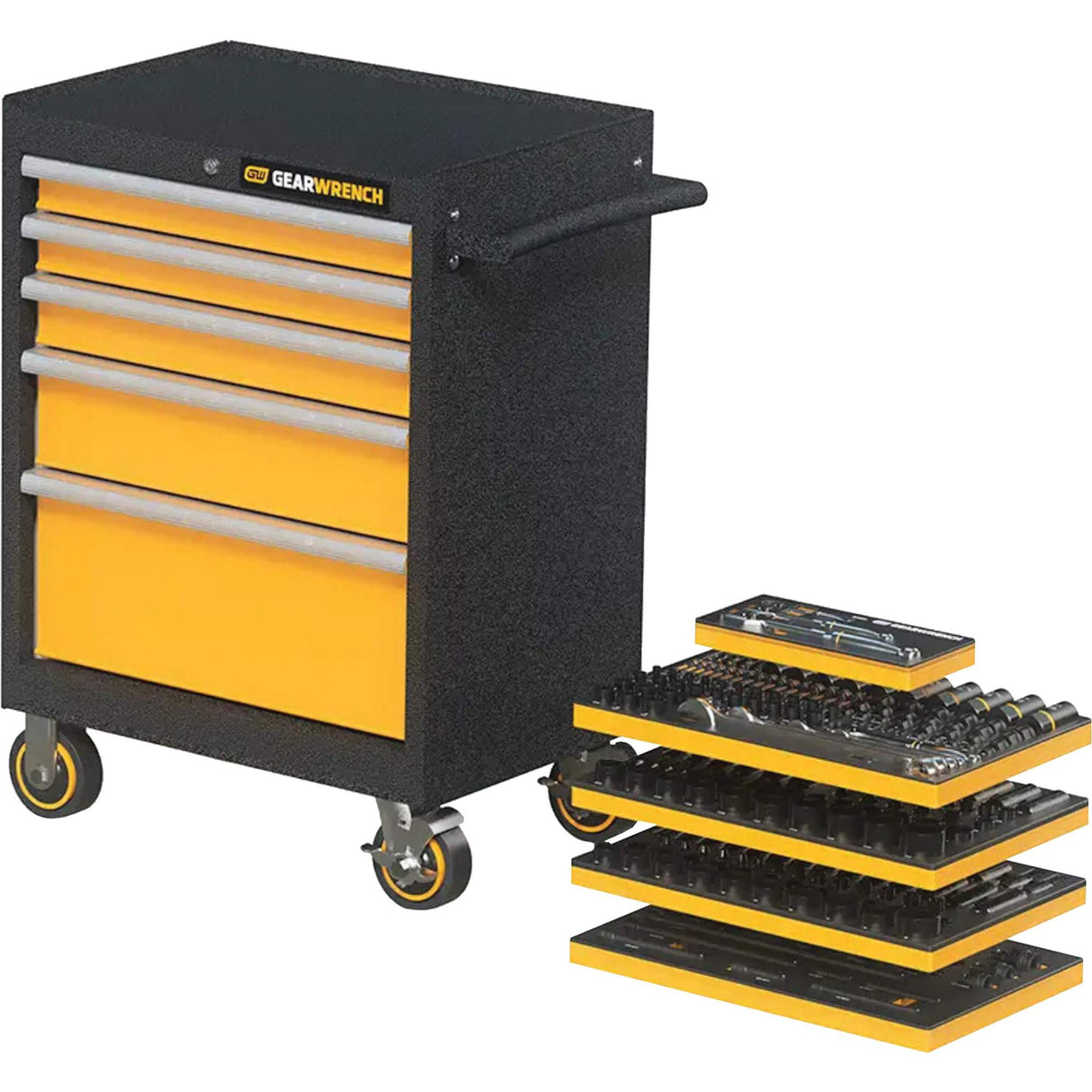 Mechanics Tool Set in Modular Foam Trays with Storage Unit, 247 Pieces