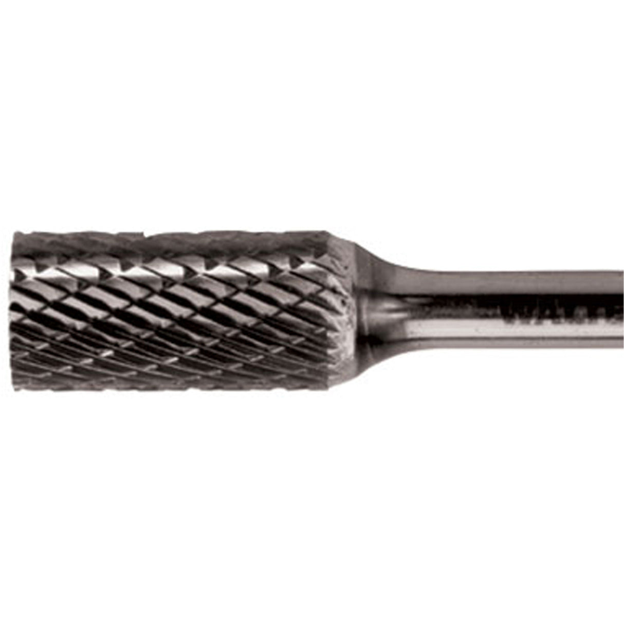 Double Cut Cylindrical Carbide Burr, 1/2" Dia., 1/4" Shank, 1" Depth of Cut