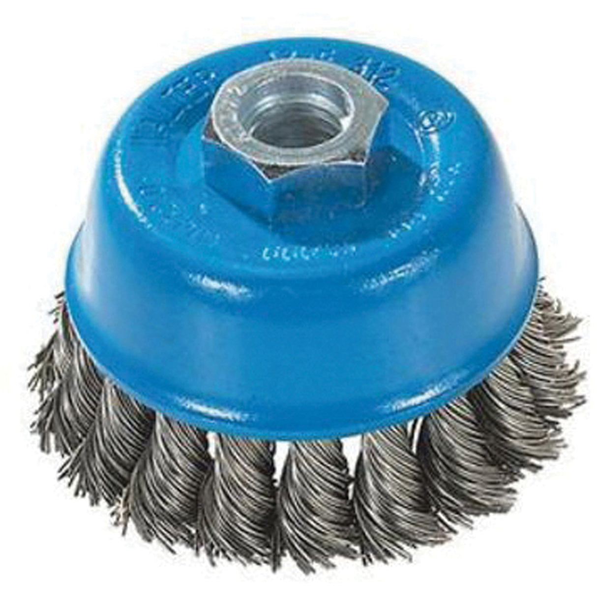 Knot-Twisted Wire Cup Brush, 3" Dia. x M10x1.25 Arbor