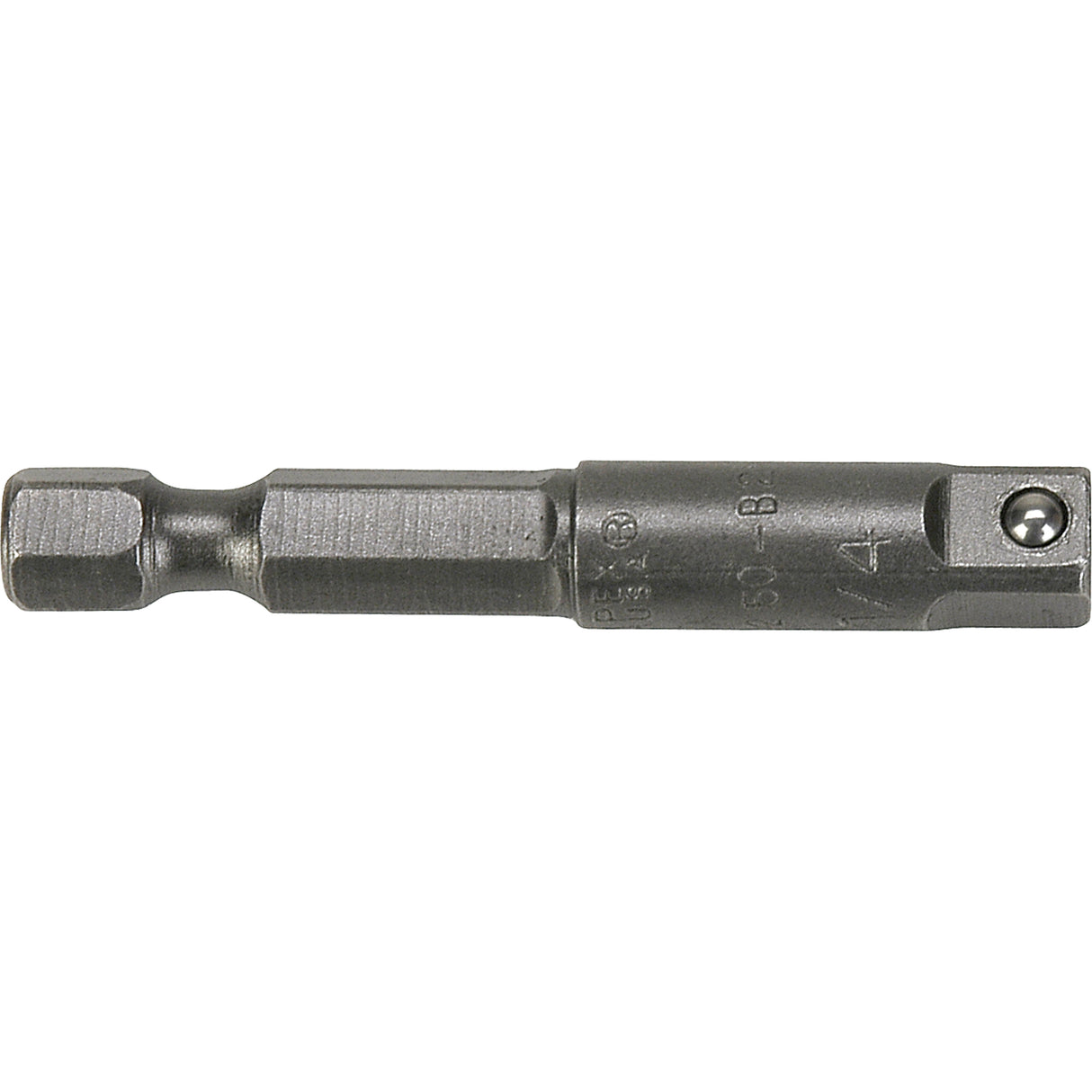 Hex To Male Square Drive Extension, 1/4" Drive Size, 6" L