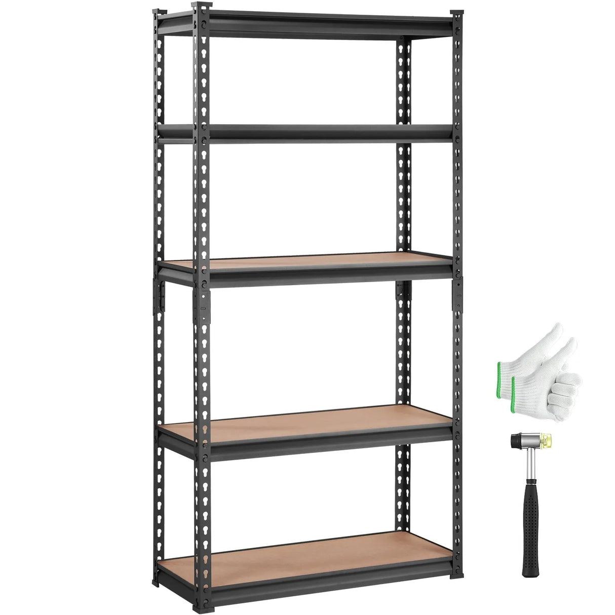 VEVOR Storage Shelving Unit, 5-Tier Adjustable, 2000 lbs Capacity, Heavy Duty Garage Shelves Metal Organizer Utility Rack, Black, 30" L x 12" W x 60" H for Kitchen Pantry Basement Bathroom Laundry VEVOR