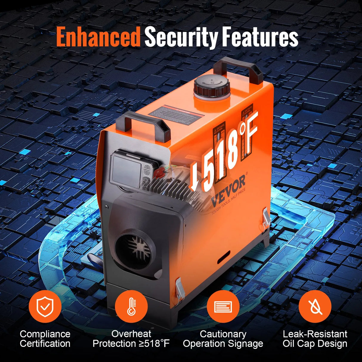 VEVOR 8 KW Diesel Air Heater, Bluetooth App Control All-on-one Diesel Heater with Automatic Altitude Adjustment, Remote Control and LCD, Portable Parking Heater for RV Trailer Camper Van Boat Vevor