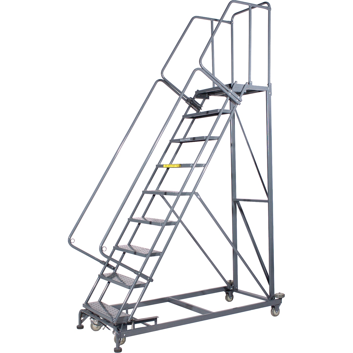 Monster Rolling Ladders, 7 Steps, 24" Step Width, 70" Platform Height, Steel