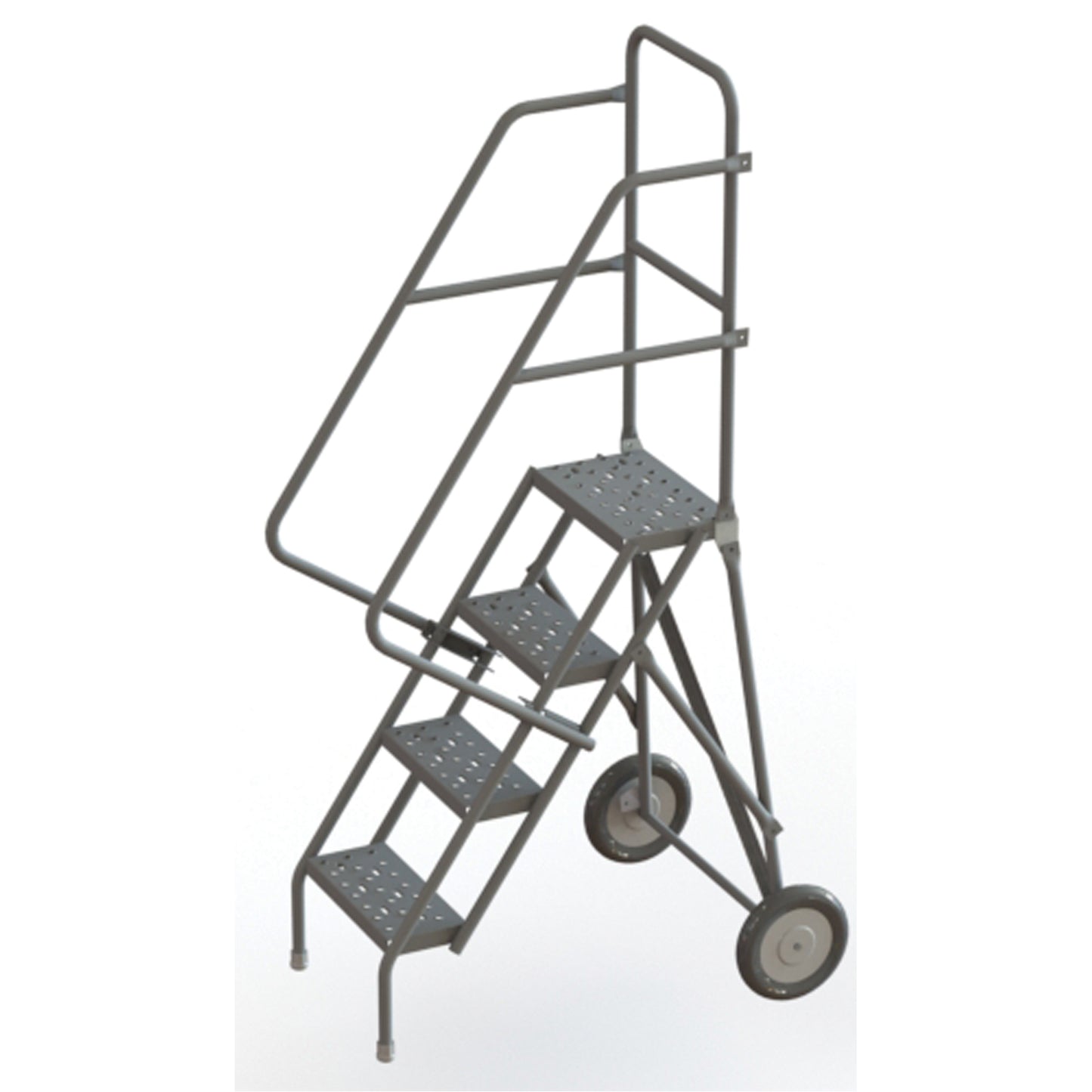 Steel Rolling Ladder, 4 Steps, 16" Step Width, 40" Platform Height, Steel
