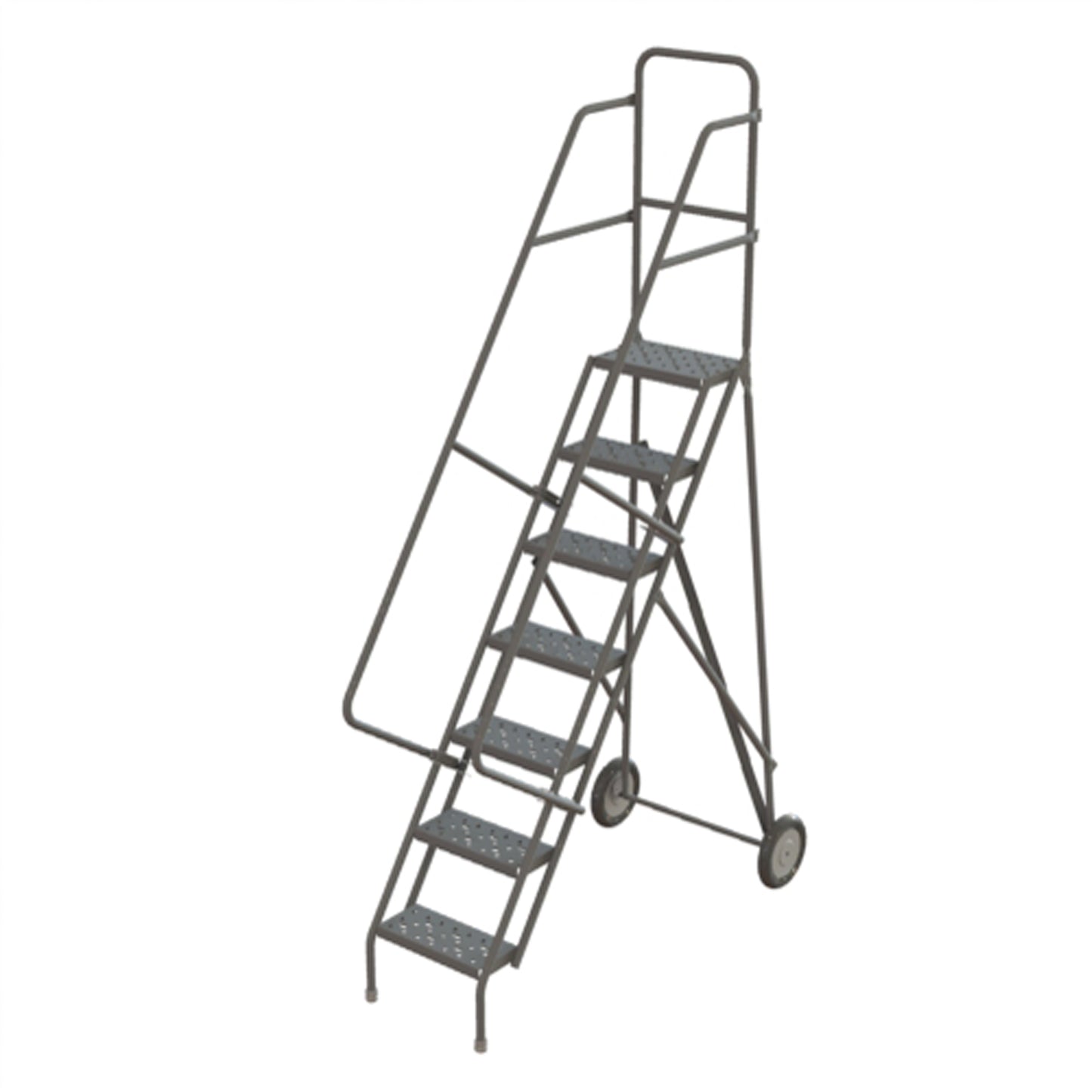 Steel Rolling Ladder, 7 Steps, 16" Step Width, 70" Platform Height, Steel