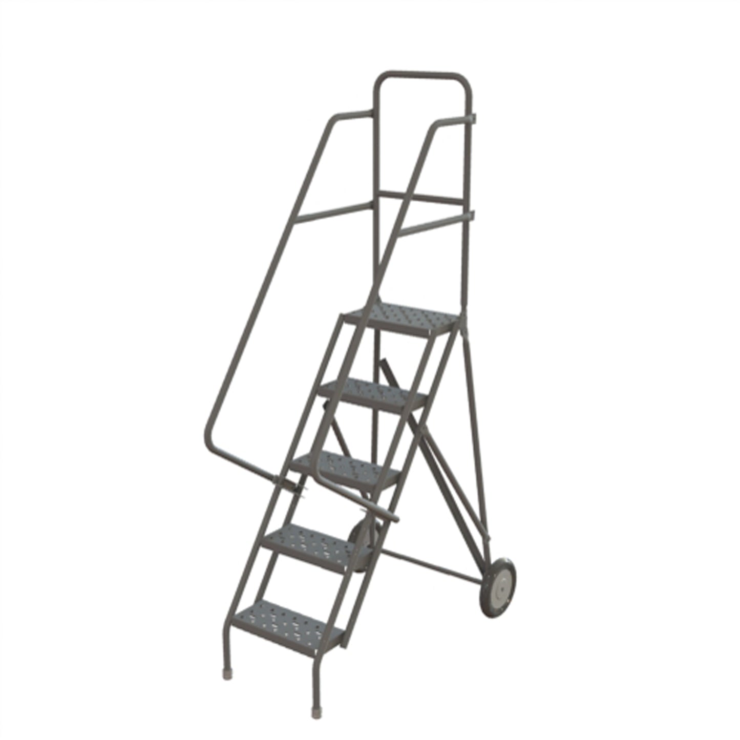 Rolling Ladder, 5 Steps, Serrated, 50" High
