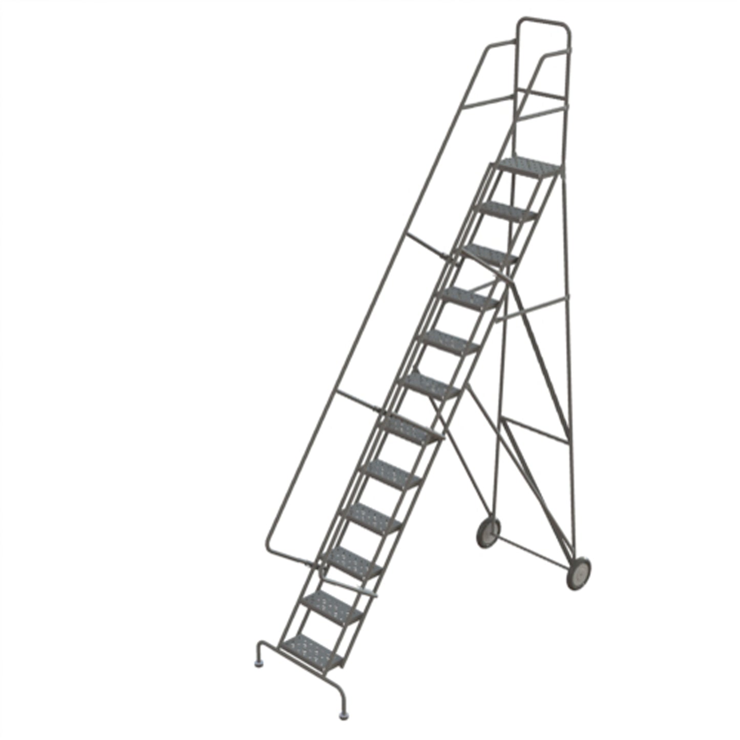 Rolling Ladder, 12 Steps, Serrated, 126" High