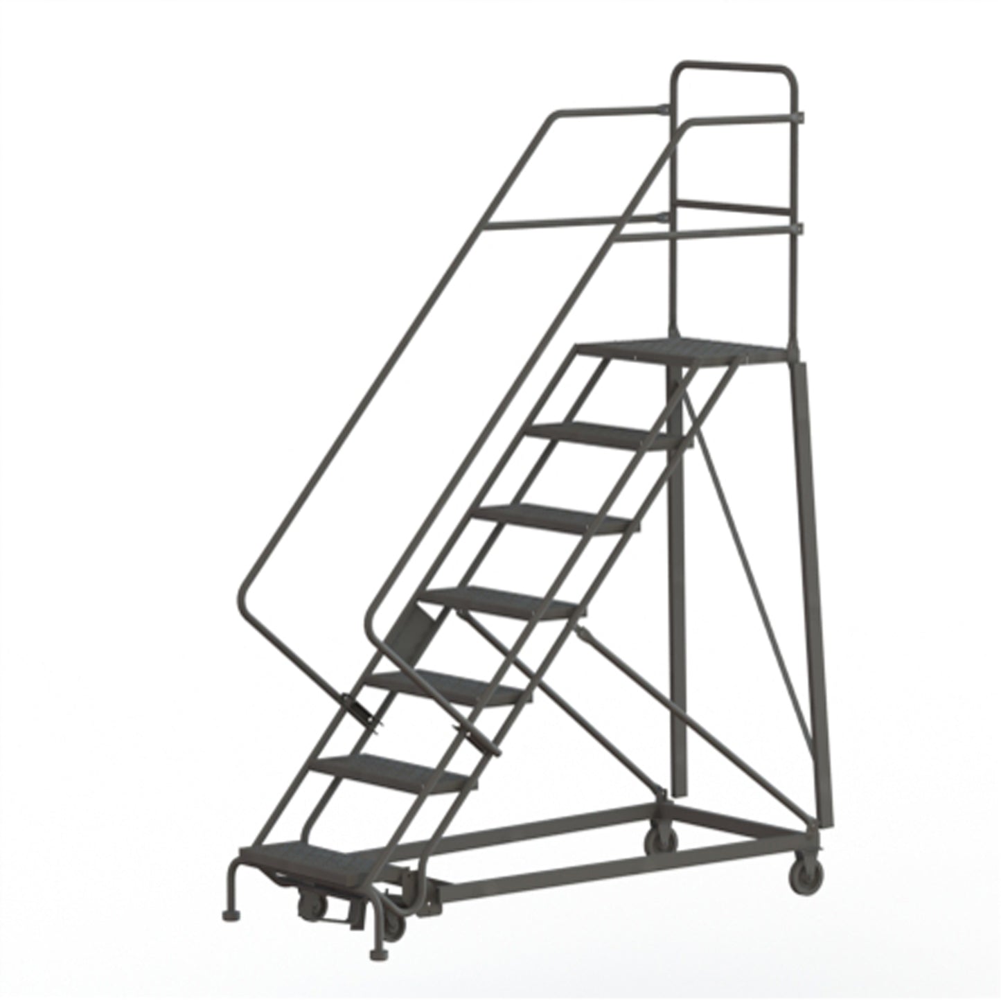 Heavy Duty Safety Slope Ladder, 7 Steps, Serrated, 50° Incline, 70" High