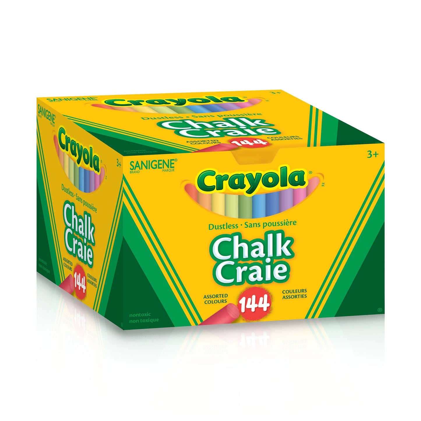 Crayola Dustless Coloured Chalk, 144 Count (Case of 12)