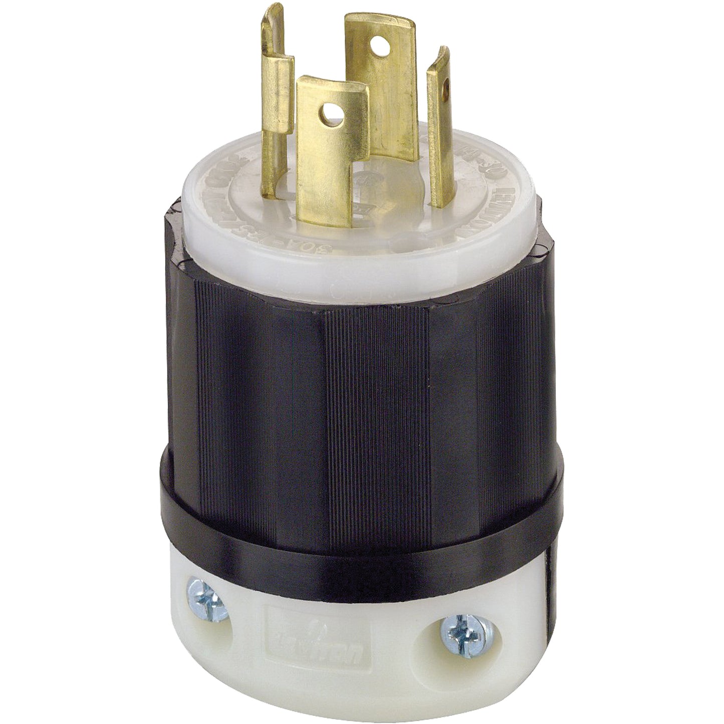 3-Pole 4-Wire Grounding Locking Plug, Nylon, 30 Amps, 250 V, L15-30P