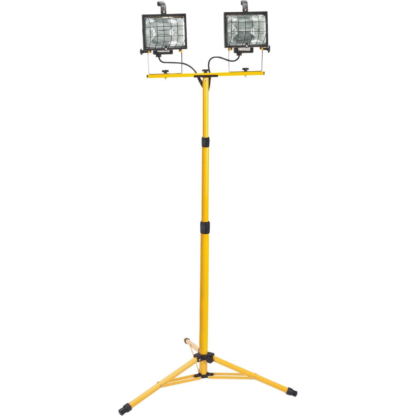 Twin-Head Work Light, Halogen, 500 W, 16000 Lumens, Steel Housing