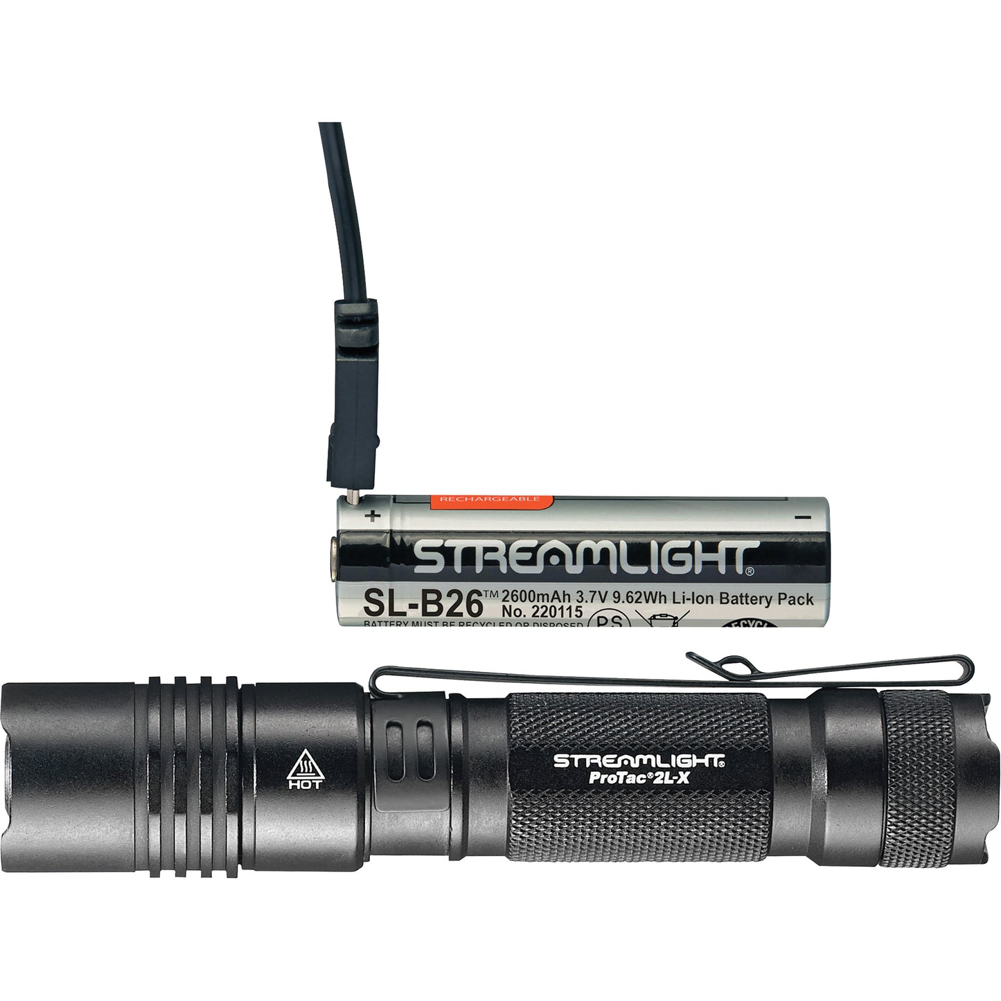 ProTac® 2L-X USB Tactical Light, LED, 500 Lumens, Rechargeable/CR123A Batteries