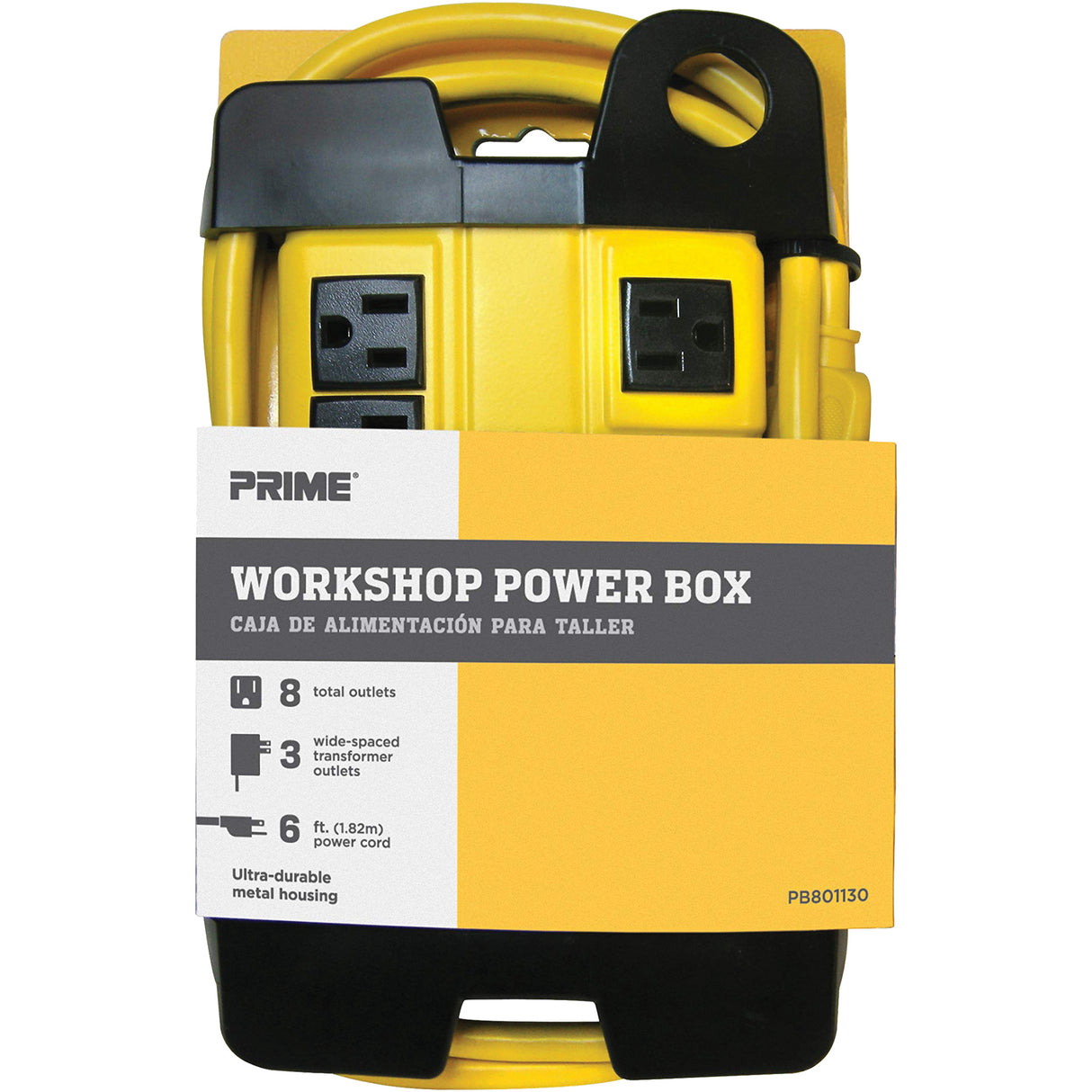 Workshop Power Box, 8 Outlet(s), 6', 15 Amps, 1875 W, 125 V