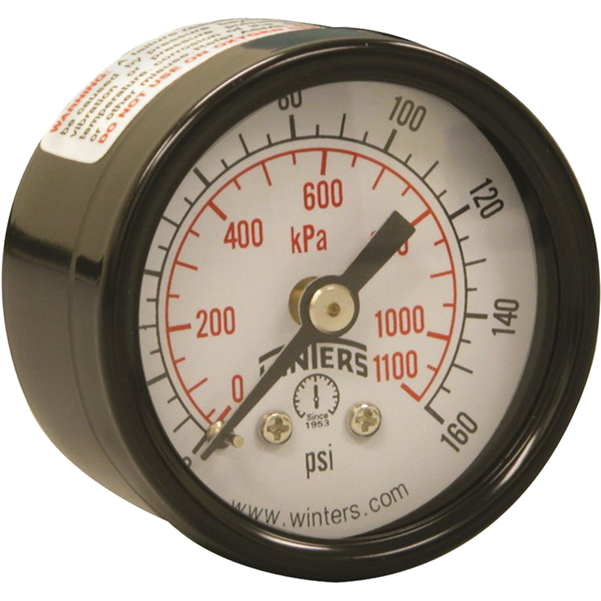 Economy Pressure Gauge, 1-1/2" , 0 - 160 psi, Back Mount, Analogue