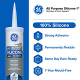 GE Window & Door Sealant, White All Purpose, 298 ml Cartridge, Pack of 1 GE