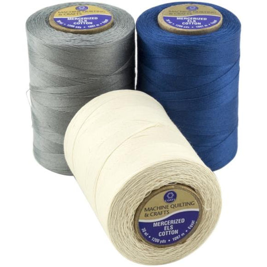 Coats Cotton Machine Quilting Solid Thread 1200yd