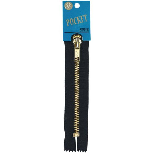 Coats Fashion Pocket/Brass Teeth Zipper 5"