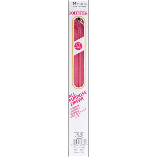 Coats All-Purpose Plastic Zipper 7"