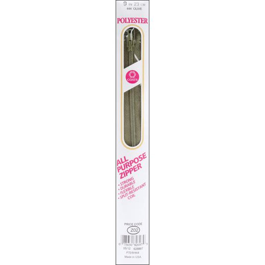 Coats All-Purpose Plastic Zipper 9"