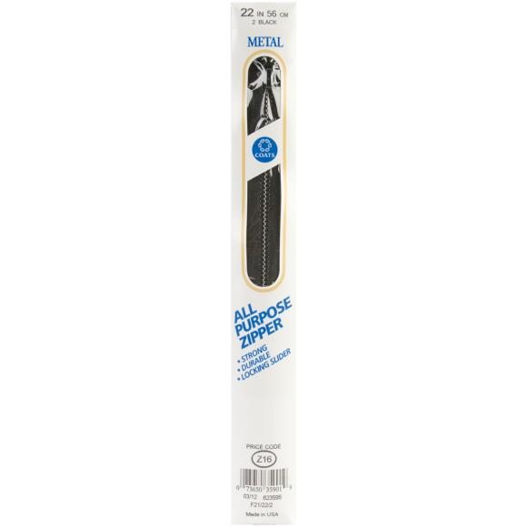Coats All-Purpose Metal Zipper 22"