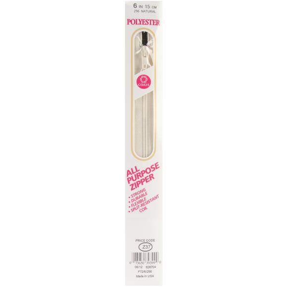Coats All-Purpose Plastic Zipper 6"