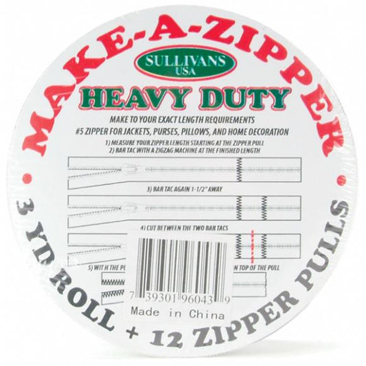 Sullivans Make-A-Zipper Kit Heavy-Duty 3yd