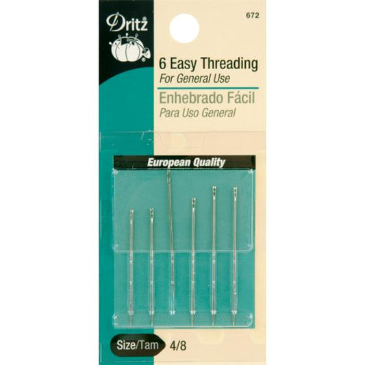 Dritz Easy Threading Hand Needles 6/Pkg