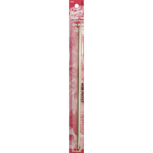 Susan Bates Silvalume Aluminum Double-End Crochet Hook 10"