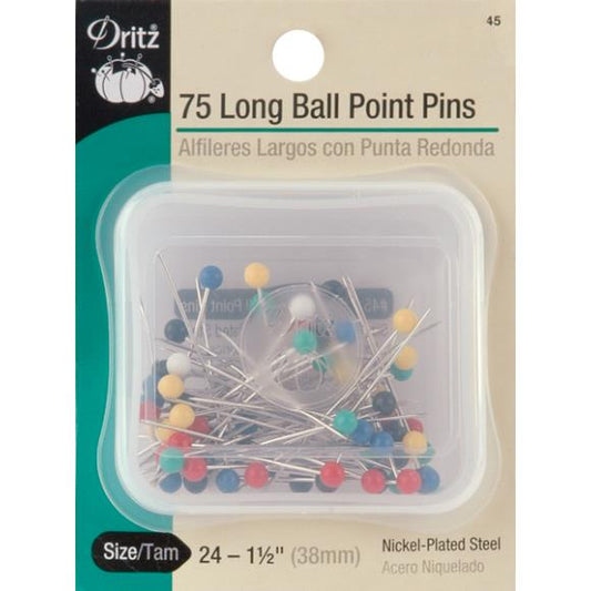 Dritz Long Ball Point Pins 75/Pkg