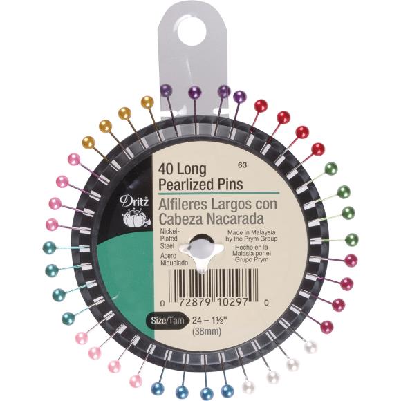 Dritz Long Pearlized Pins 1-1/2" 40/Pkg