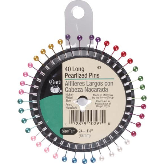 Dritz Long Pearlized Pins 1-1/2" 40/Pkg