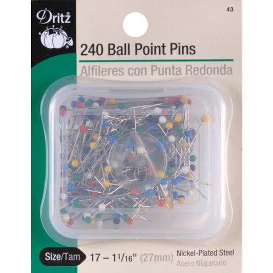 Dritz Color Ball Point Pins 1-1/16" 240/Pkg