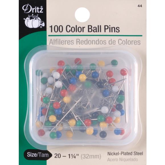 Dritz Color Ball Pins 1-1/4" 100/Pkg
