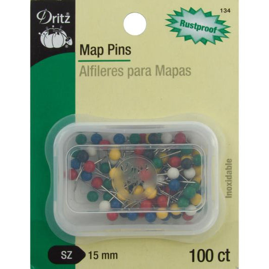 Dritz Map Pins 15mm 100/Pkg