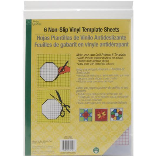 Dritz Quilting Non-Slip Vinyl Template Sheets 6/Pkg