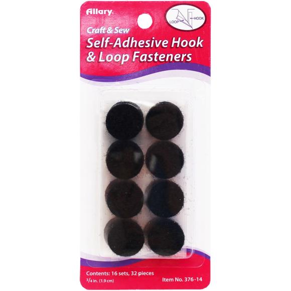 Allary Self-Adhesive Hook And Loop Fasteners 16/Pkg