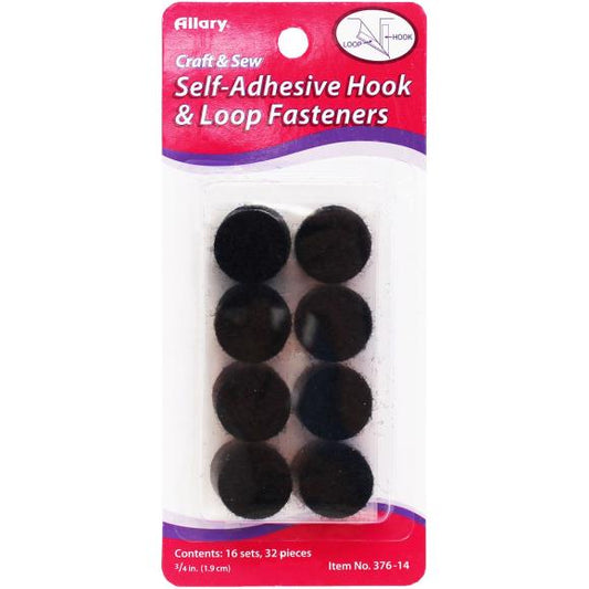 Allary Self-Adhesive Hook And Loop Fasteners 16/Pkg