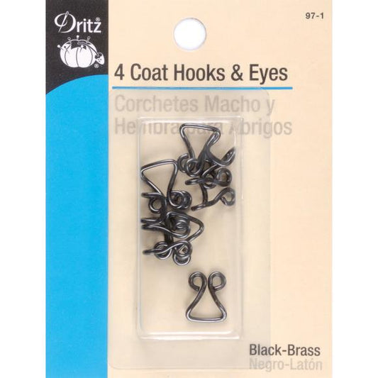 Dritz Coat Hooks & Eyes 4/Pkg