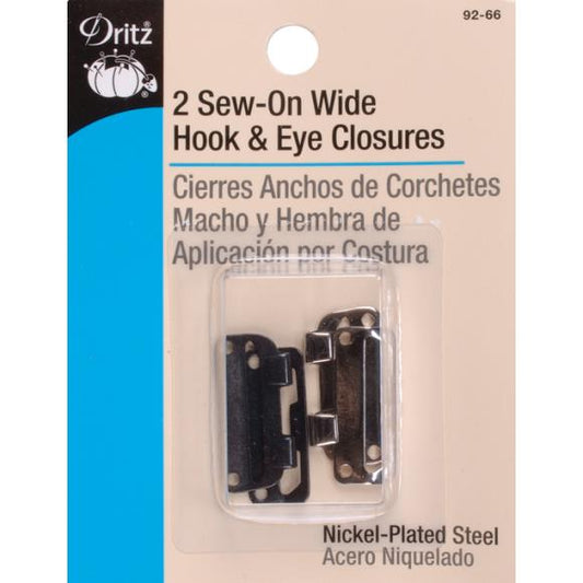 Dritz Sew-On Wide Skirt Hook & Eye Closures 2/Pkg
