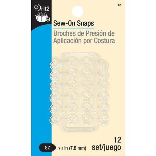 Dritz Sew-On Snaps 5/16" (7.93mm) 12/Pkg